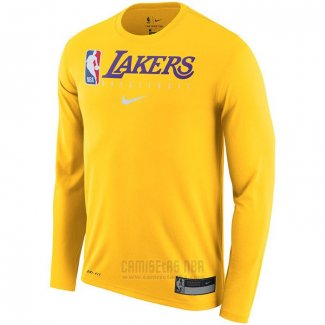 Camiseta Manga Larga Los Angeles Lakers 2019 Amarillo