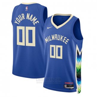 Camiseta Milwaukee Bucks Personalizada Ciudad 2022-23 Azul