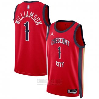 Camiseta New Orleans Pelicans Zion Williamson #1 Statement 2023-24 Rojo