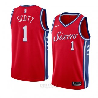 Camiseta Philadelphia 76ers Mike Scott #1 Statement 2018 Rojo