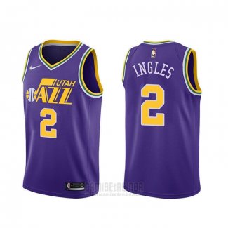 Camiseta Utah Jazz Joe Ingles #2 Hardwood Classics Violeta