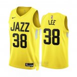 Camiseta Utah Jazz Saben Lee #38 Icon 2022-23 Amarillo