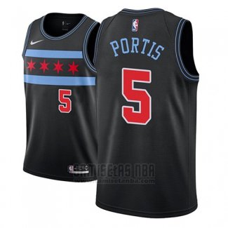 Camiseta Chicago Bulls Bobby Portis #5 Ciudad 2018-19 Negro