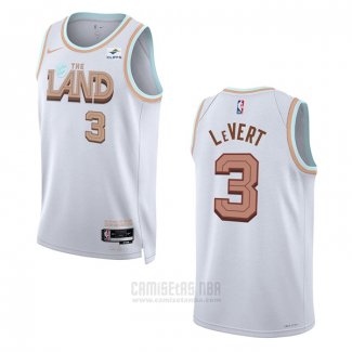 Camiseta Cleveland Cavaliers Caris Levert #3 Ciudad 2022-23 Blanco