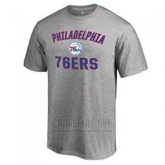 Camiseta Manga Corta Philadelphia 76ers Gris3