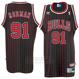 Camiseta Chicago Bulls Dennis Rodman #91 Retro Negro