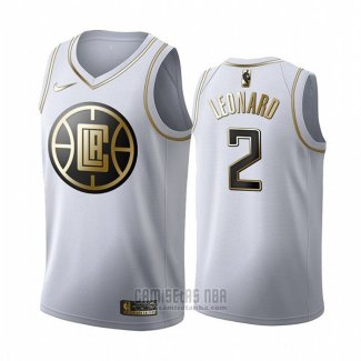 Camiseta Golden Edition Los Angeles Clippers Kawhi Leonard #2 Blanco