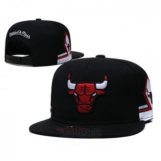 Gorra Chicago Bulls Short Hook Snapback Negro Blanco