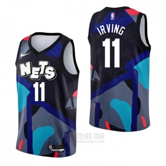 Camiseta Brooklyn Nets Kyrie Irving #11 Ciudad 2023-24 Negro