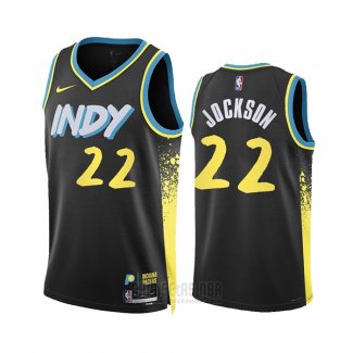 Camiseta Indiana Pacers Isaiah Jockson #22 Ciudad 2023-24 Negro