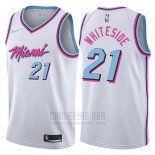 Camiseta Miami Heat Hassan Whiteside #21 Ciudad 2018 Blanco