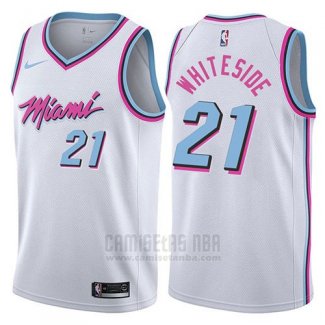 Camiseta Miami Heat Hassan Whiteside #21 Ciudad 2018 Blanco