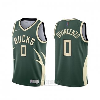 Camiseta Milwaukee Bucks Donte DiVincenzo #0 Earned 2020-21 Verde