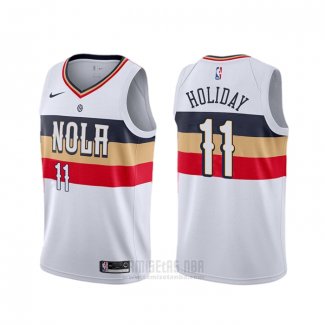 Camiseta New Orleans Pelicans Jrue Holiday #11 Earned Blanco