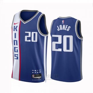 Camiseta Sacramento Kings Colby Jones #20 Ciudad 2023 24 Azul