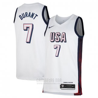 Camiseta USA 2024 Kevin Durant #7 Blanco