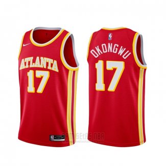 Camiseta Atlanta Hawks Onyeka Okongwu #17 Icon 2020-21 Rojo