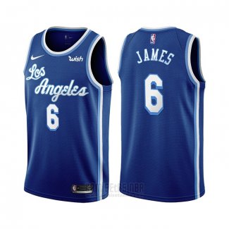 Camiseta Los Angeles Lakers LeBron James #6 Classic 2021-22 Azul