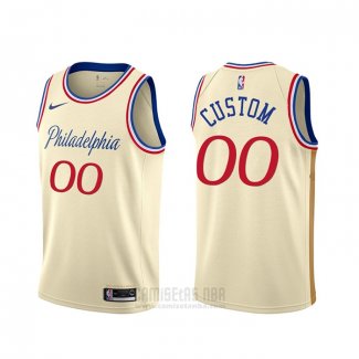 Camiseta Philadelphia 76ers Personalizada Ciudad Crema