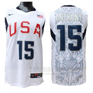 Camiseta USA 2008 Anthony #15 Blanco