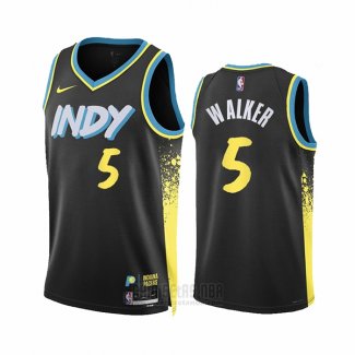 Camiseta Indiana Pacers Jarace Walker #5 Ciudad 2023-24 Negro