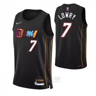 Camiseta Miami Heat Kyle Lowry #7 Ciudad 2021-22 Negro