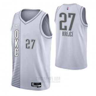 Camiseta Oklahoma City Thunder Vit Krejci #27 Ciudad 2021-22 Blanco