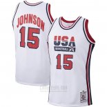 Camiseta USA 1992 James Johnson #15 Blanco