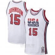 Camiseta USA 1992 James Johnson #15 Blanco